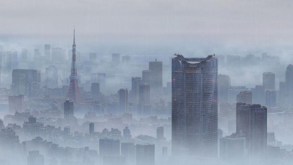 Tokyo sous la pluie dans Les enfants du temps